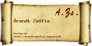 Árendt Zsófia névjegykártya